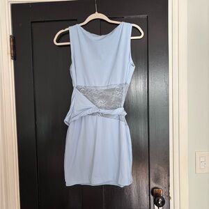 Peppermayo Blue Bodycon Dress Scoop Neck Sleeveless